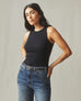 Women's Luxe Rib Tank - Black